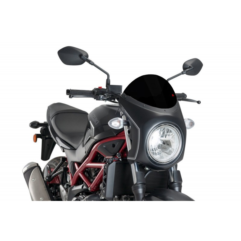 PUIG WINDSHIELD HALF FAIRING SUZUKI SV 650 2021-2024, BLACK/MATT BLACK
