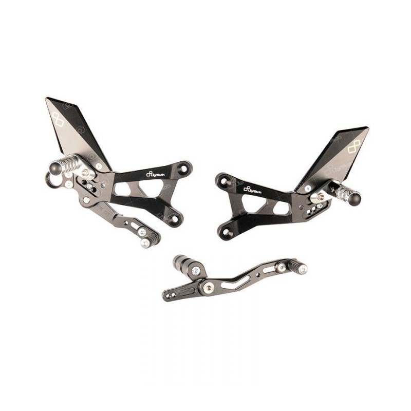 LIGHTECH ADJUSTABLE REAR SETS WITH ARTICULATED FOOTREST YAMAHA R6 2021-2024 (STANDARD/REVERSE)