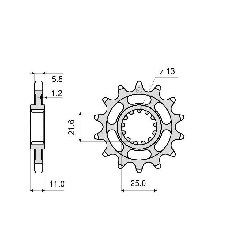 PIÑON DE ACERO PARA CADENA 520 YAMAHA R6 2021-2024