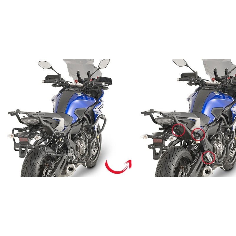 SPEZIFISCHER STAHLROHR-SEITENKOFFERTRÄGE GIVI FÜR KOFFER MONOKEY SIDE YAMAHA TRACER 7 2021-2022