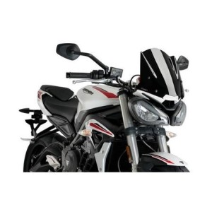 PUIG SPORT WINDSCHUTZSCHEIBE NEW GENERATION TRIUMPH STREET TRIPLE 765 R 2021-2022, SCHWARZ