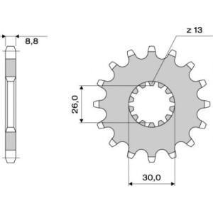 STEEL FRONT SPROCKET FOR 530 CHAIN TRIUMPH TIGER 850 SPORT 2021-2024