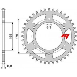 CORONA IN ACCIAIO PER CATENA 530 TRIUMPH TIGER 850 SPORT 2021-2024