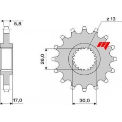 RITZEL FÜR KETTE 520 HONDA HORNET 600 2007-2010, CBR 600 F/SPORT 2001-2006, CBR 600 RR 2003-2017