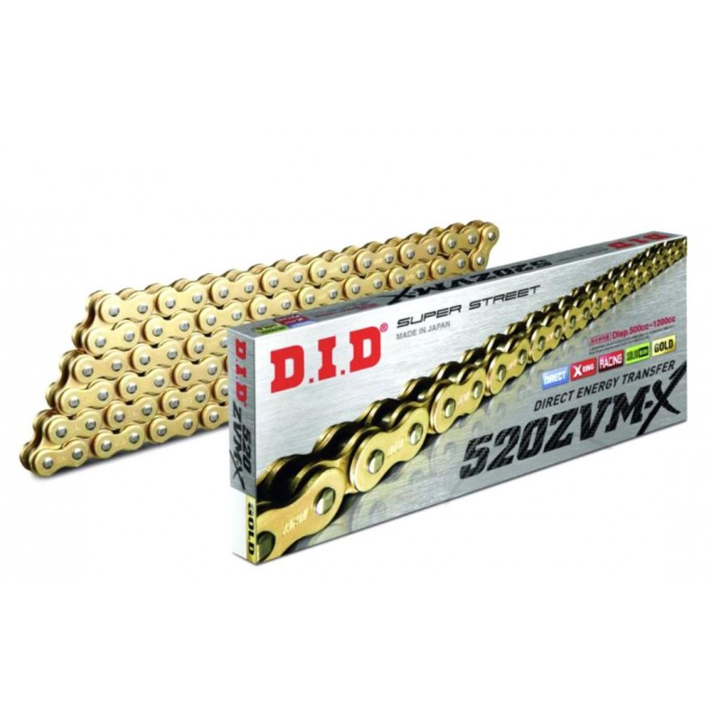CADENA DID 520 ZVMX 112 ESLABONES CON X-RING