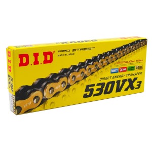 DID ROAD CHAIN 530 VX3 (G&B) 94 LINKS WITH X-RING