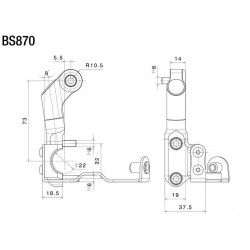 ADAPTER FOR LEFT MIRROR RIZOMA MV AGUSTA RIVALE 800 2014-2018