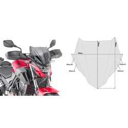 GIVI WINDSCREEN HONDA CB 500 F 2019-2020, RAUCHEN, MIT MONTAGESATZ