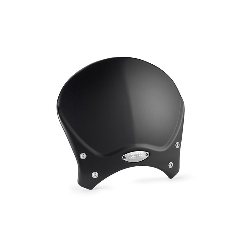 GIVI CAFE RACE ALUMINIUM WINDSCREEN MOTO GUZZI V7 STONE 850 2021-2024, SCHWARZ, MIT MONTAGESATZ