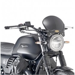 GIVI CAFE RACE ALUMINIUM WINDSCREEN MOTO GUZZI V7 STONE 850 2021-2024, SCHWARZ, MIT MONTAGESATZ