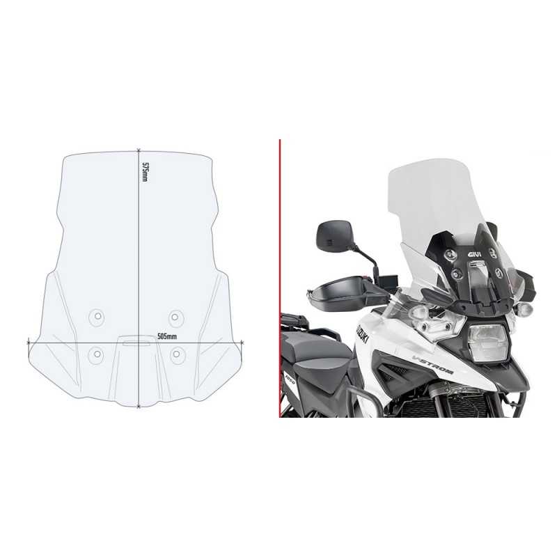 GIVI WINDSCREEN SUZUKI V-STROM 1050 XT 2020-2022, TRANSPARENT