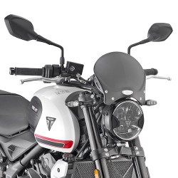 PARABRISAS GIVI CAFE RACE DE ALUMINIO TRIUMPH TRIDENT 660 2021-2024, NEGRO, CON KIT DE MONTAJE