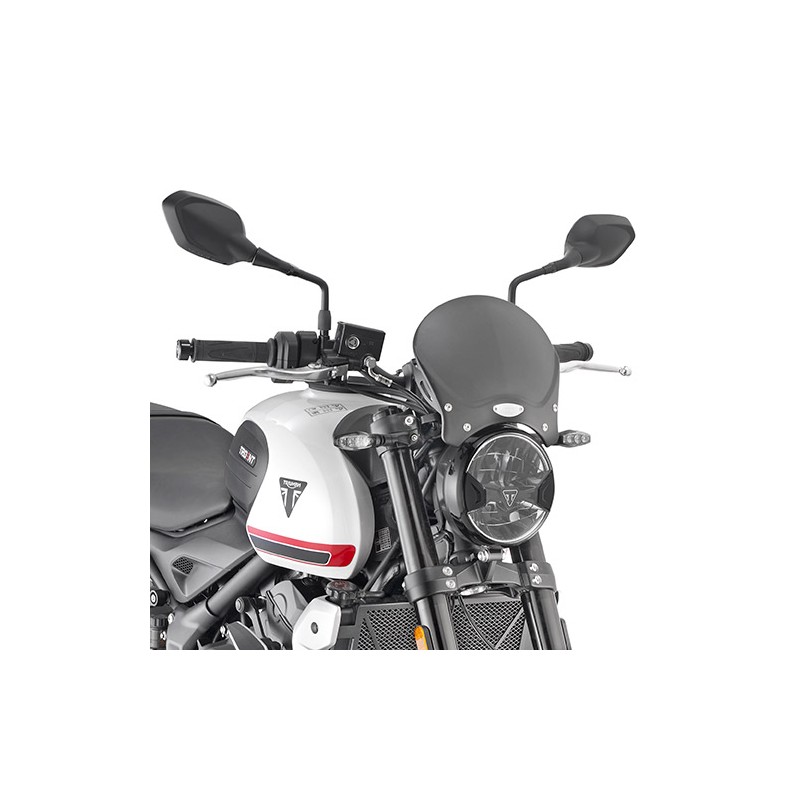 GIVI CAFE RACE WINDSHIELD IN ALUMINUM TRIUMPH TRIDENT 660 2021-2024, BLACK, WITH MOUNTING KIT