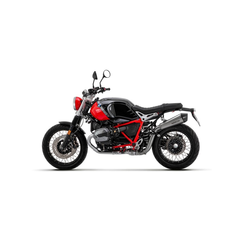 TERMINALE ARROW X-KONE BMW R NINE T SCRAMBLER 2021-2024, ACCIAIO/CARBONIO, OMOLOGATO