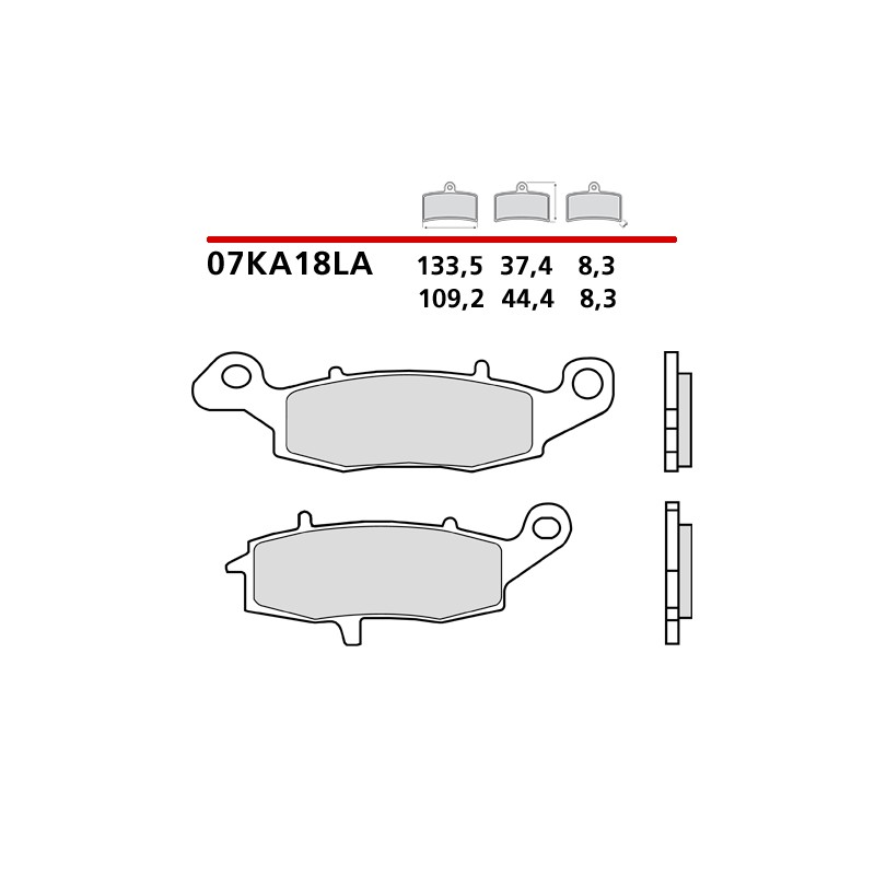 PASTILLAS DE FRENO DELANTERAS SINTERIZADAS BREMBO KAWASAKI ER-6F 2006-2008 (COMPOUND LA)