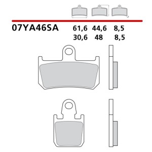 PASTILLAS DE FRENO DELANTERAS SINTERIZADAS BREMBO YAMAHA R1 2007-2008 (COMPOUND SA)