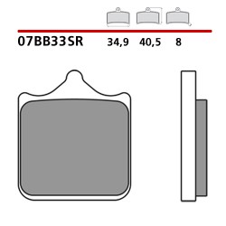 PASTILLAS DE FRENO DELANTERAS SINTERIZADAS BREMBO APRILIA TUONO 1000 R 2003-2005 (COMPOUND SR)