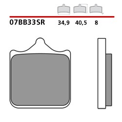 SET VORDERER SINTER BREMSBELÄGE BREMBO BMW S 1000 RR 2015-2018 (SR COMPOUND)