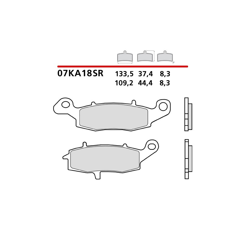 PASTILLAS DE FRENO DELANTERAS SINTERIZADAS BREMBO KAWASAKI ER-6N 2006-2008 (COMPOUND SR)