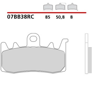 SET PASTIGLIE FRENO ANTERIORI CARBON CERAMIC BREMBO DUCATI MULTISTRADA V4 2021-2024 (MESCOLA RC)