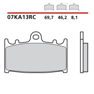 SET VORDERER CARBON KERAMIK BREMSBELÄGE BREMBO KAWASAKI ZX-6R 1995-1997 (RC COMPOUND)