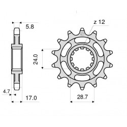 PIÑON DE ACERO PARA CADENA 520 HONDA HORNET 600 1998-2006, CBF 600 2004-2007