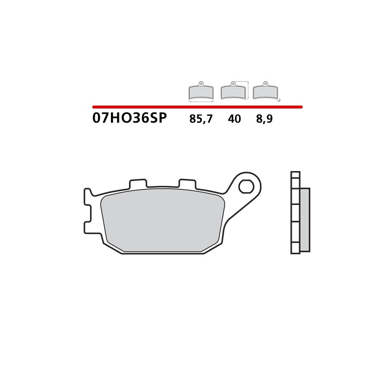 SET PASTIGLIE FRENO POSTERIORI SINTERIZZATE BREMBO SUZUKI BANDIT 650 S 2005-2006