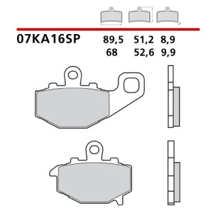 PASTILLAS DE FRENO TRASERO SINTERIZADAS BREMBO KAWASAKI ZX-6R 636 2002