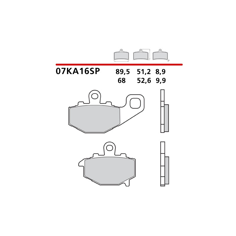 SET PASTIGLIE FRENO POSTERIORI SINTERIZZATE BREMBO KAWASAKI ZX-6R 636 2003-2004