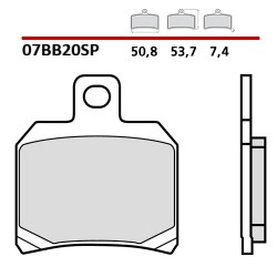 PASTILLAS DE FRENO TRASERO SINTERIZADAS BREMBO BENELLI TREK 1130 2006-2009