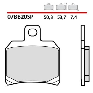 SET PASTIGLIE FRENO POSTERIORI SINTERIZZATE BREMBO DUCATI 749