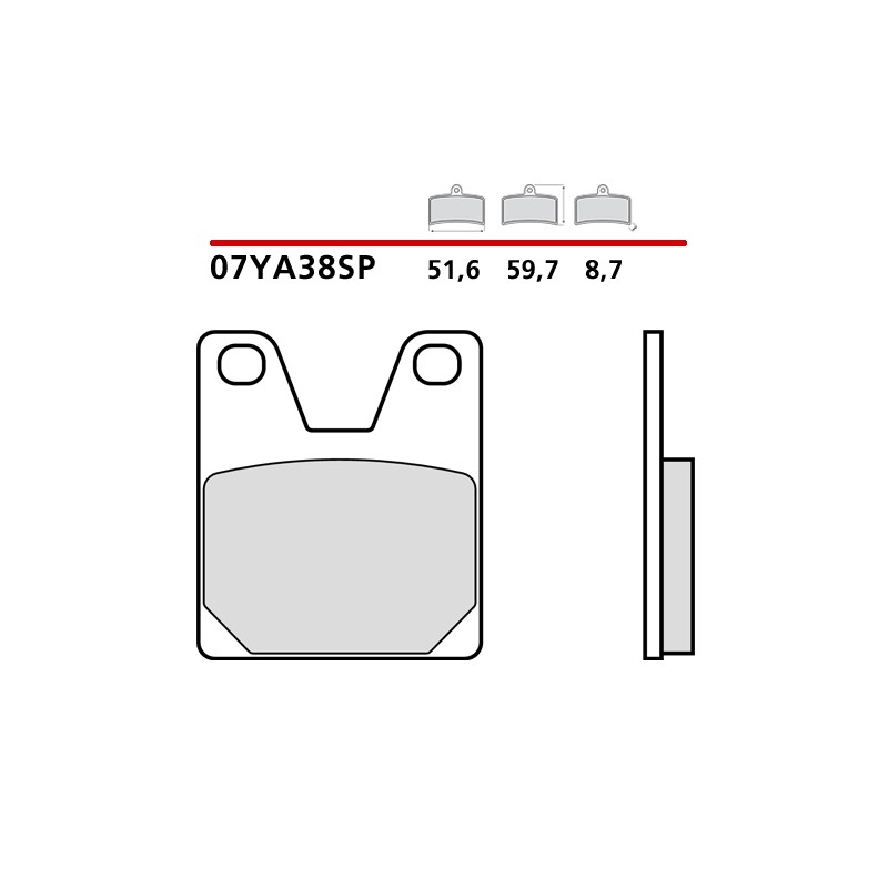 BREMBO SINTERED BRAKE REAR PADS SET YAMAHA R1 2000-2001