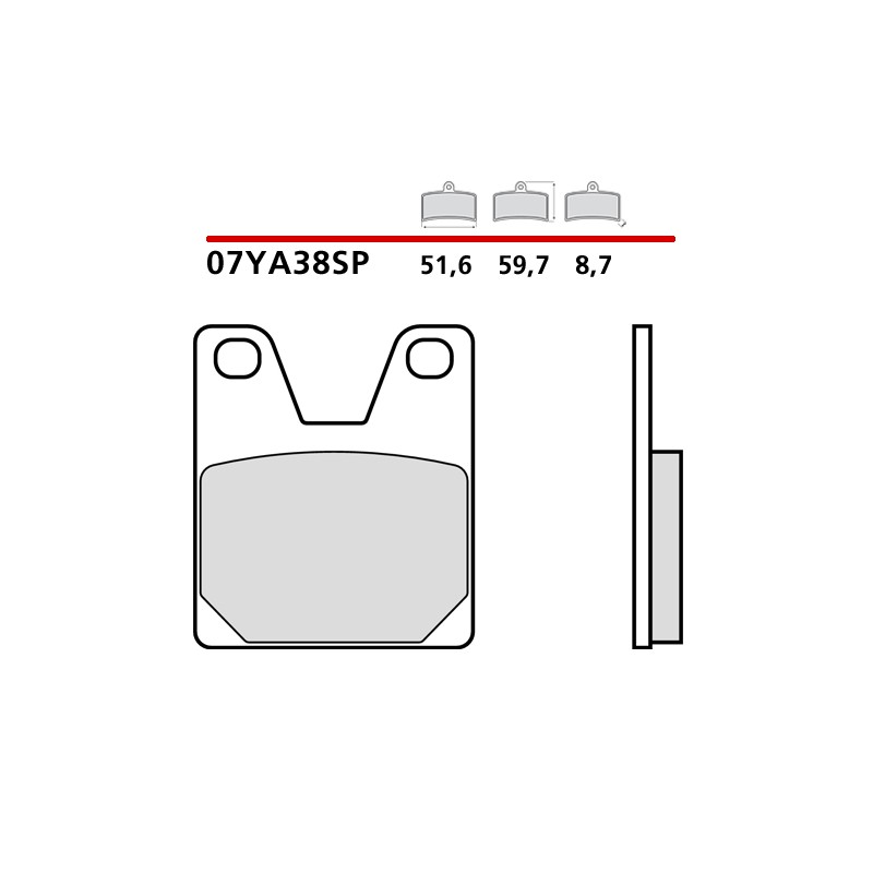 SET PASTIGLIE FRENO POSTERIORI SINTERIZZATE BREMBO YAMAHA R1 2000-2001