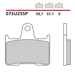 SET PASTIGLIE FRENO POSTERIORI SINTERIZZATE BREMBO SUZUKI GSX-R 600 2004-2005
