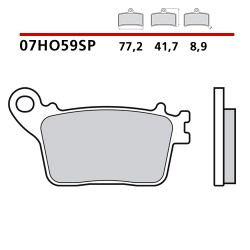 PASTILLAS DE FRENO TRASERO SINTERIZADAS BREMBO HONDA HORNET 600 2007-2010