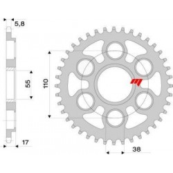 CORONA DE ACERO PARA CADENA 525 DUCATI DIAVEL 1260 2019-2020