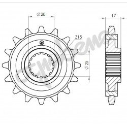 PIGNONE IN ACCIAIO PER CATENA 525 DUCATI MULTISTRADA V4 S 2021-2024