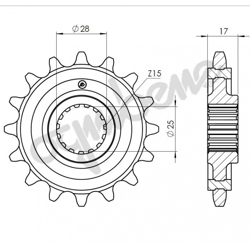 PIGNONE IN ACCIAIO PER CATENA 525 DUCATI MULTISTRADA V4 S 2021-2024