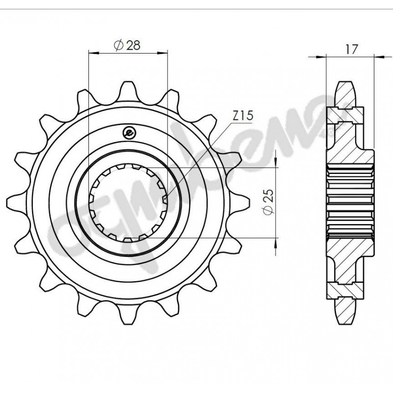 STEEL FRONT SPROCKET FOR 525 CHAIN DUCATI MULTISTRADA V4 S 2021-2024