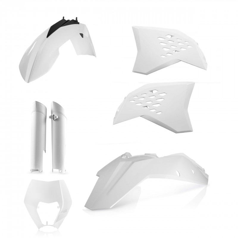 FULL KIT PLASTICHE ACERBIS KTM EXC 125-200/250/300 (2T) 2008-2011, BIANCO