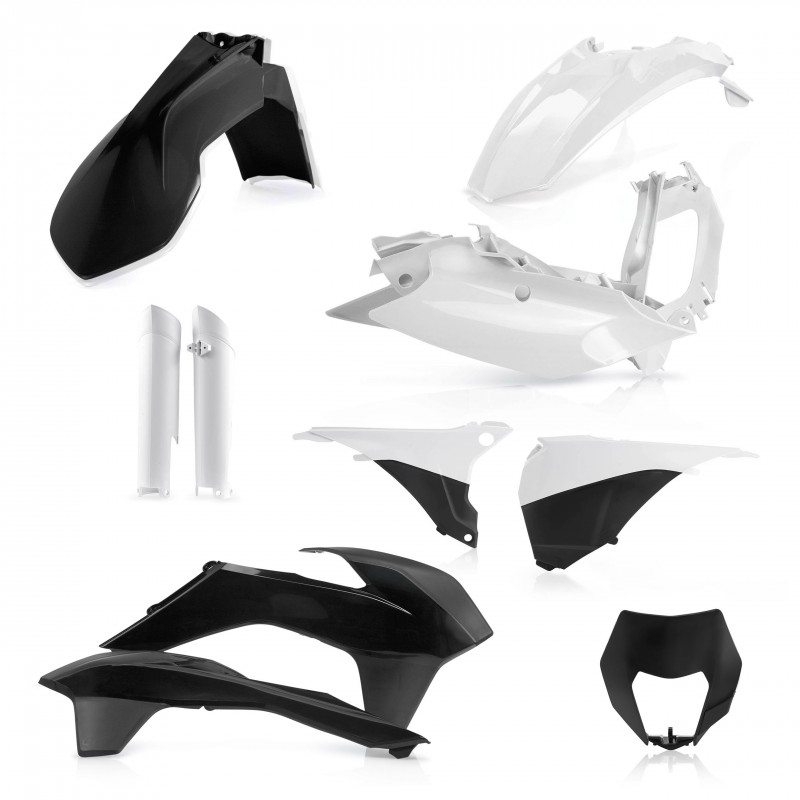 FULL KIT PLASTICHE ACERBIS KTM EXC 125 2014-2015*, NERO/BIANCO