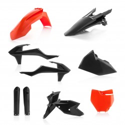 ACERBIS PLASTIC FULL KIT KTM SX 125 2016-2018, SX 150 2016-2018, BLACK/ORANGE