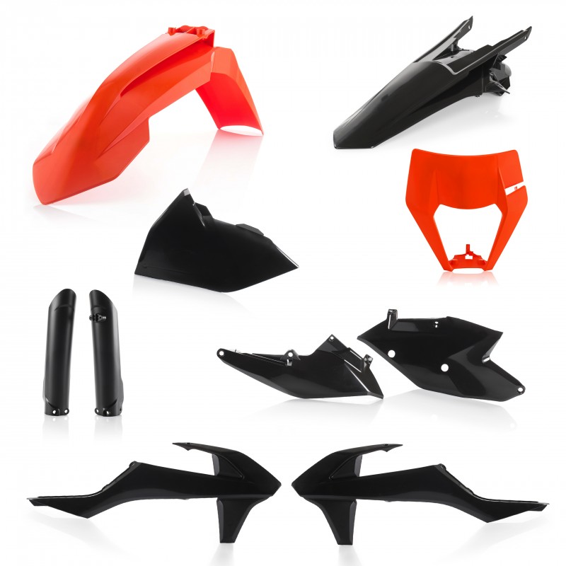 KIT COMPLETO DE PLÁSTICO ACERBIS KTM EXC 250 2017-2019, NEGRO/ARANCIO