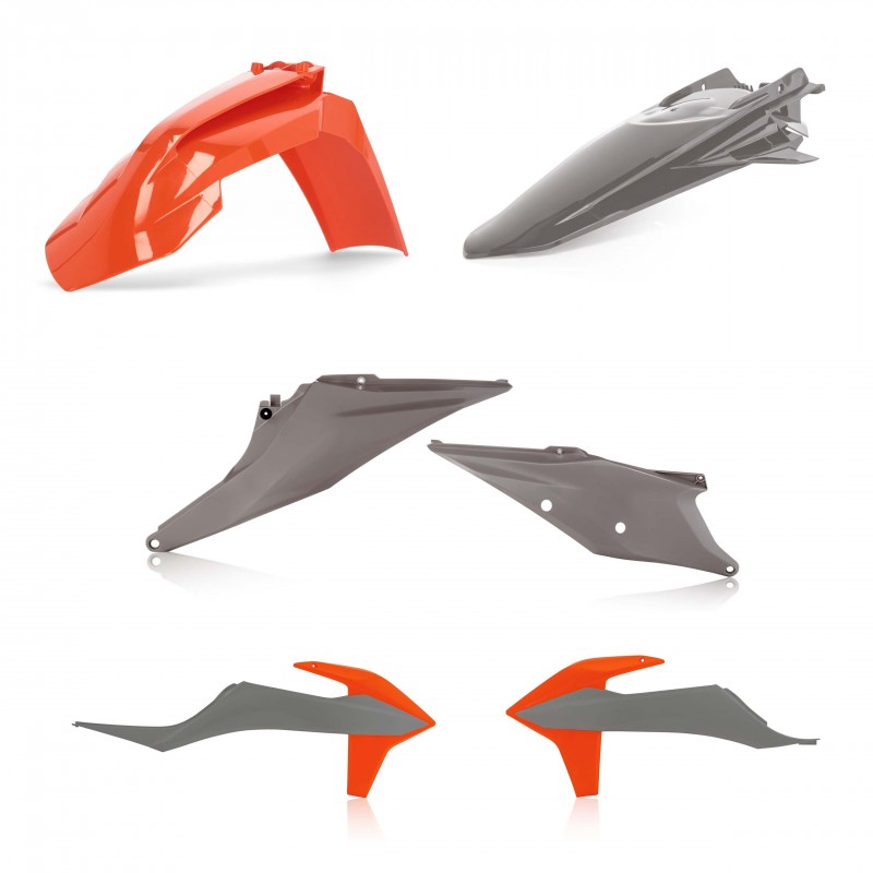 KIT PLASTICHE ACERBIS KTM EXC 125 2020-2023, EXC 200 2020-2023, GRIGIO/ARANCIO