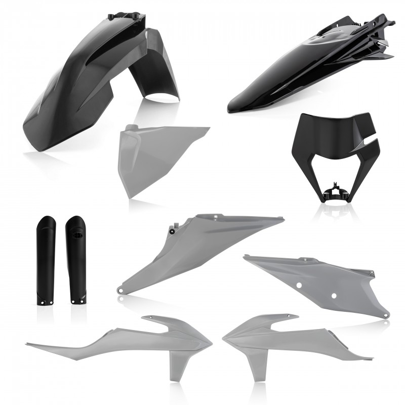 KIT COMPLETO DE PLÁSTICO ACERBIS KTM EXC 250 2020-2023, NEGRO/GRIGIO