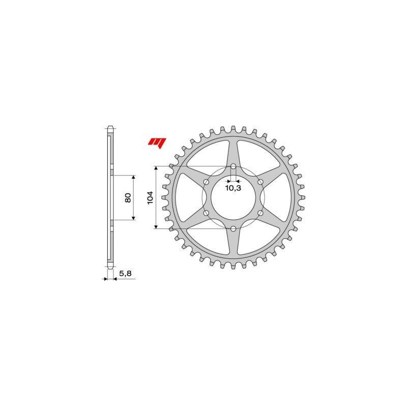 CORONA DE ACERO PARA CADENA 520 KAWASAKI Z 650 RS 2022-2023
