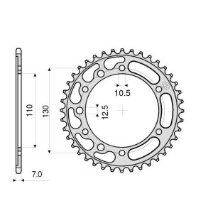 STAHL-KETTENRAD FÜR KETTE 525 YAMAHA MT-10 2021