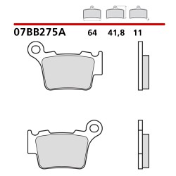 PASTILLAS DE FRENO TRASERO GENUINE BREMBO 07BB275A KTM SX 125 (2T) 2000-2004