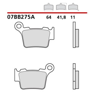 PASTILLAS DE FRENO TRASERO GENUINE BREMBO 07BB275A KTM EXC 250 2004