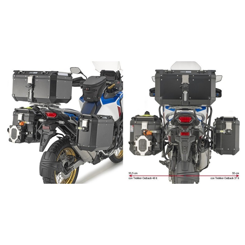 SPEZIFISCHER STAHLROHR-SEITENKOFFERTRÄGE GIVI PL ONE-FIT MONOKEY CAM-SIDE HONDA AFRICA TWIN 1100 ADVENTURE SPORTS 2022-2023